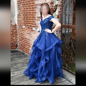 navy blue prom dress